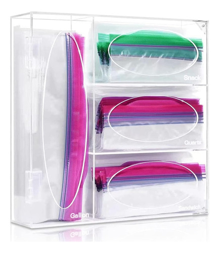 Soporte Acrílico Para Bolsas De Plástico Con Cajón
