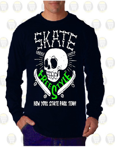 Camibuso Estampado Hombre100% Algodon Ref Calavera Skateboad