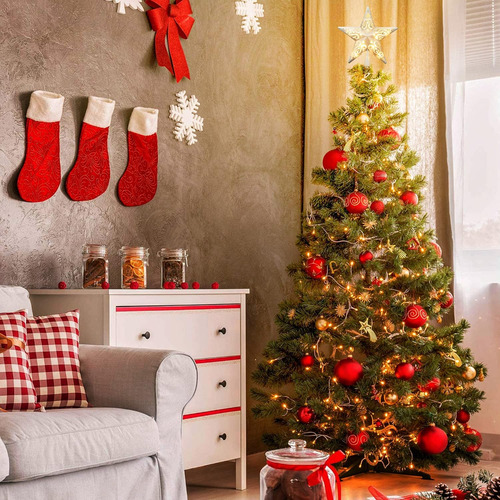Brizlabs Estrella De Navidad Topper Iluminado, 8 Plata H...