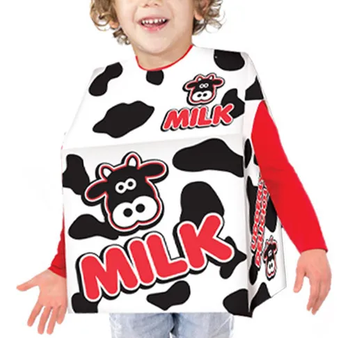 Disfraz De Cosplay Con Caja De Cartón De Leche Para Niños