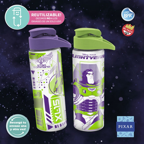 Imagen 4 de 10 de Botella Refill Disney Lightyear Toy Reutilizables 750 Ml