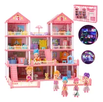 Comprar Casa De Munecas Casas De Juguete Para Niñas Con Luces Led 267pcs