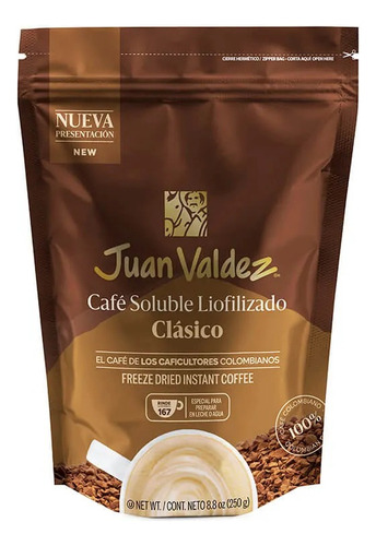 Café Juan Valdez Liofilizado Clásico Doypack 250grs