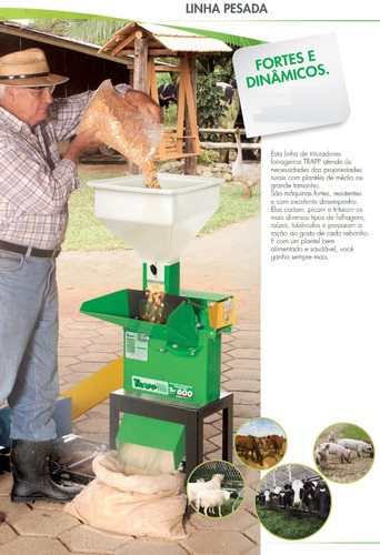 Triturador Forrageiro Trf600 Elétrico 5 Cv Monofásico Trapp 220V/440V