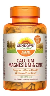 Calcio Magnesio Zinc (100 Caps) Sin Gluten Sundown Naturals