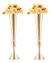 Comprar Vevor 2 Floreros Altos De Boda, Centro De Mesa De Trompeta