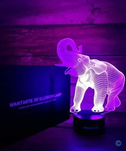 Wantaste L mpara De Elefante Que Anima En 3d Luz Nocturna Env o