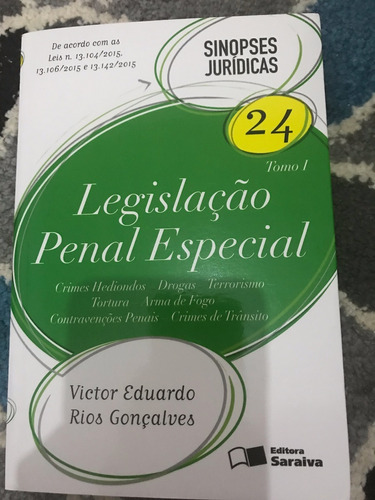 Sinopse Saraiva Legislação Penal Especial Ed 2016 Vol 24