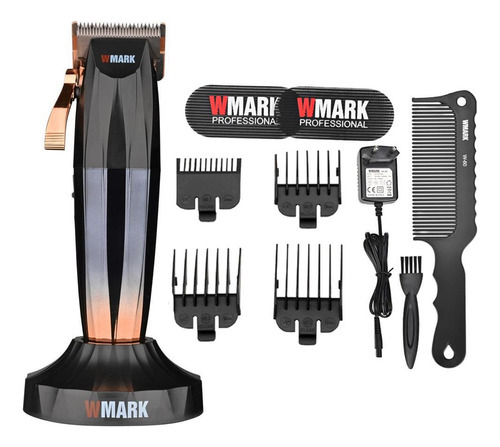 Kit Maquina De Corte Cabelo Wmark Ng 222 + Base Carregadora