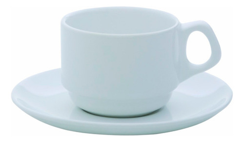 Xícara De Porcelana Com Pires 75ml Linha Hotel Restaurante