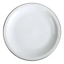 Comprar 12 Platos De Postre 19 Cm Porcelana Tsuji Borde Dorado Color Blanco\u002Fdorado Plato Postre