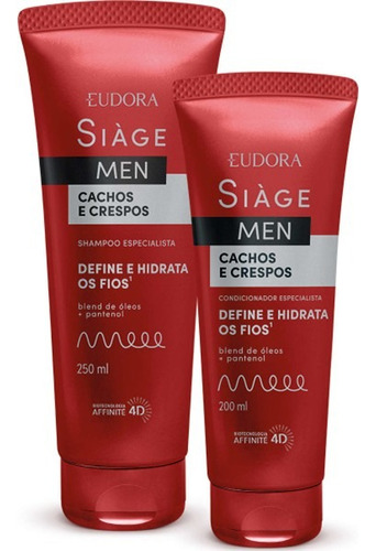 Kit Shampoo E Cond. Masculino Eudora Men Cachos E Crespos