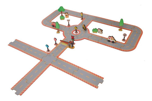 Imagen 2 de 10 de Juego Caminos Ciudad Madera Construccion Didactico Niños