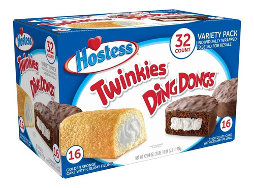 Hostess Twinkies And Ding Dongs Pastelitos 32 Pzas Importado