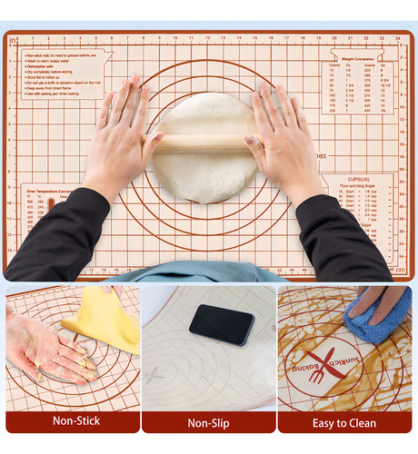 Silicone Baking Mat, Non Stick Pastry Mat With Measuremen