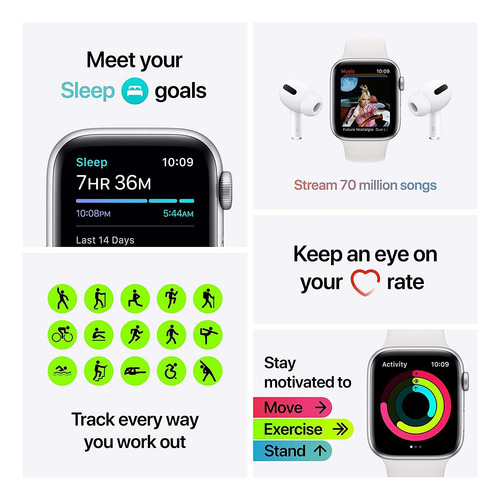 Reloj Inteligente Apple Watch Se Gp+ Cellular 40 Mm Plateado