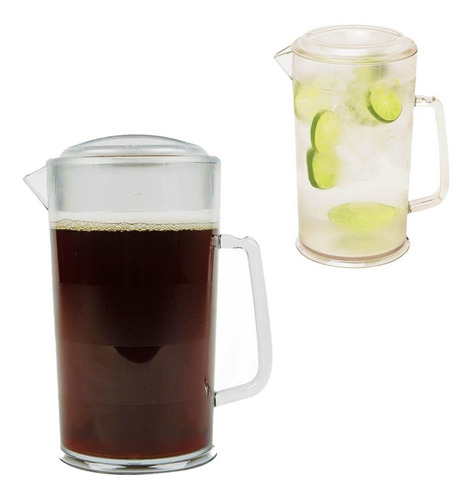 Jarra Para Agua De Policarbonato Transparente 2 Lt Con Tapa