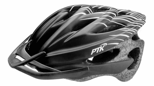 Capacete Ciclismo Runner Preto/branco Ptk C/regulagem