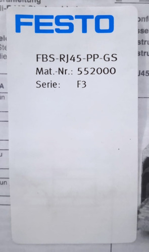 Conector Plug, Marca: Festo, Modelo: Fbs-rj45-pp-gs (Usado)