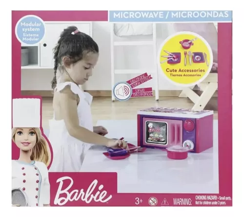 Mini Horno De Microondas Para Muñecas Barbie