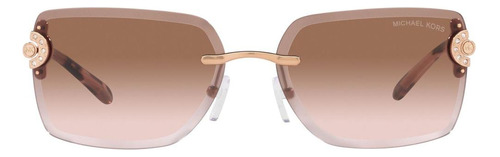 Óculos de sol retangulares Sedona Brown Pink Michael Kors Cor da lente: marrom, cor da haste, cor da moldura dourada, marrom, rosa, gradiente