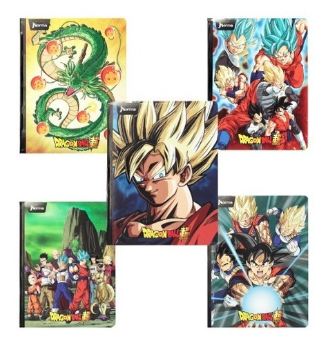 Cuaderno Cosido Cuadriculado Dragon Ball Goku X5 Unidades