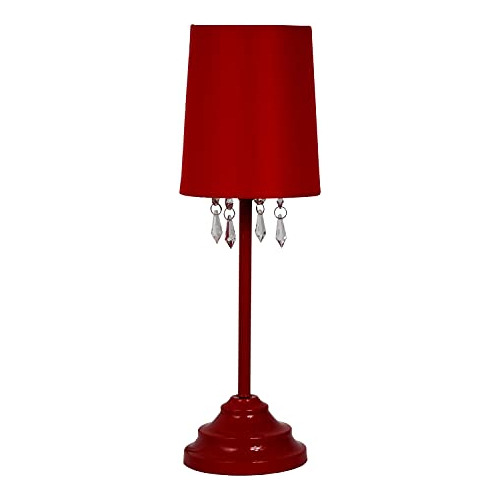 Simple Designs Lt3018-red Lámpara De Mesa Con Pantalla De Te