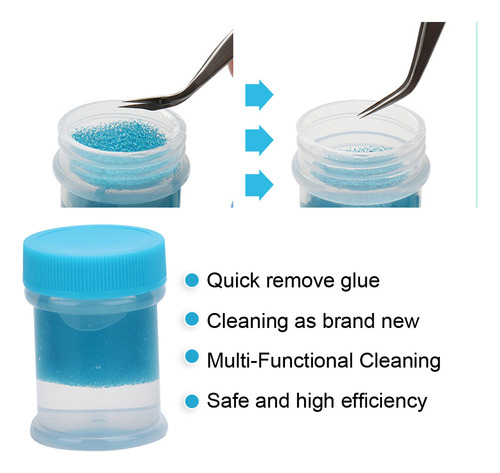 Pinzas Para Extensión De Pestañas, 3 Unidades, 40 Ml, Limpia