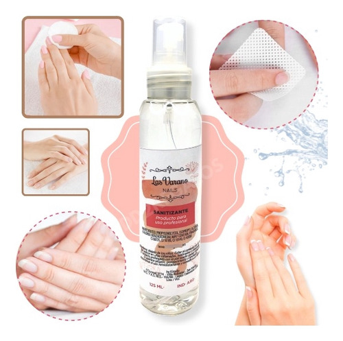 Sanitizante Antiséptico Uñas Manicuria Profesional 125ml