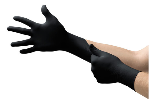 Ansell Microflex 93-732 Disposable Nitrile Gloves, Black Dis