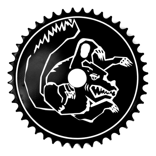 Plato Bmx Acero Mongoose 44t Dientes Negro Con Logo
