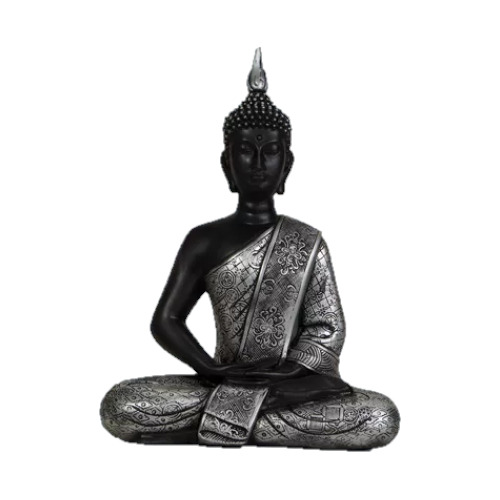 Imagem Buda Bali Dhyana Mudra 30cm Escultura Gesso Resinado