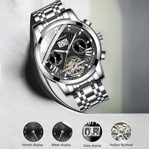 Poedagar Relojes Automáticos Tourbillon Luminous Para Hombre