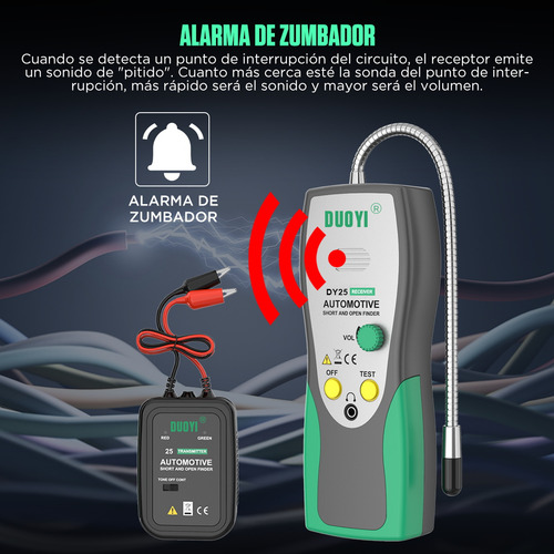 Probador de buscador de cortocircuito abierto automotriz Escáner de circuito de coche Detector de circuito CC corto abierto 6-24V Mrcartool DY25