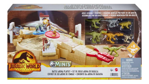 Set Arena De Batalla Jurassic Word Mattel Incluye 6 Figuras