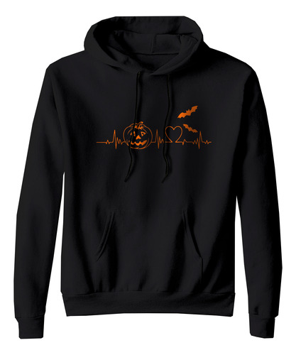 Sudadera Hallowen Linea De Vida Disfraz Calabaza Murcielagos