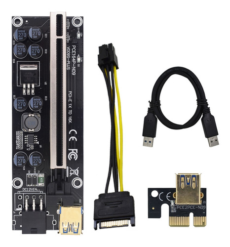 Práctica Tarjeta Adaptadora Gpu Chapada En Oro Pci-e 1x A Pc