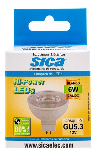 Imagen 7 de 8 de 10 Lámparas Led Sica 6w - Luz Cálida - Reemplaza Dicroica