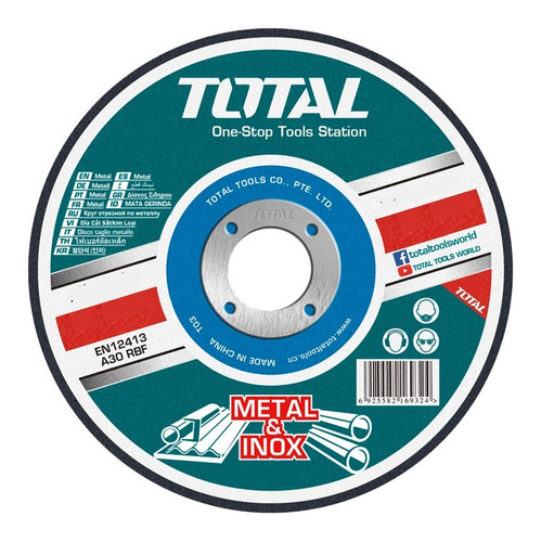 Disco Abrasivo De Corte Para Metal 125 Mm Total Tac2231251