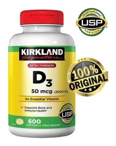 Vitamina D3 50 Mcg 2000 Ui Kirkland Com 600 Softgels Eua