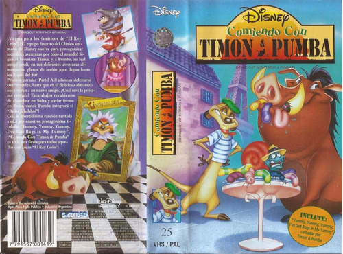 Comiendo Con Timon & Pumba Vhs Walt Disney Vhs Sin Caratula