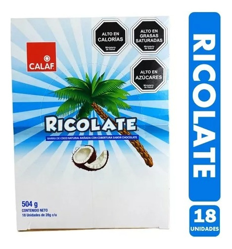 Chocolate Ricolate Con Coco De 18 Unidades