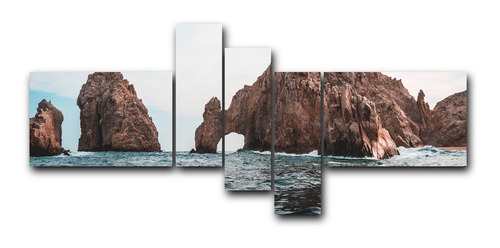 Cuadro Decorativo Canvas 5pz 120x50 Rocas Mar