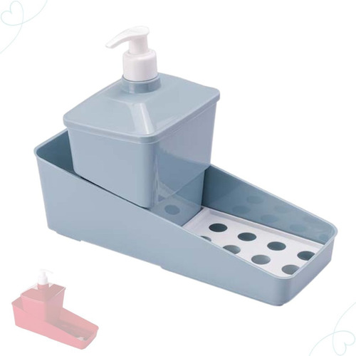 Dispenser Dosador Porta Detergente Esponja 600 Ml Plasutil Cor Azul