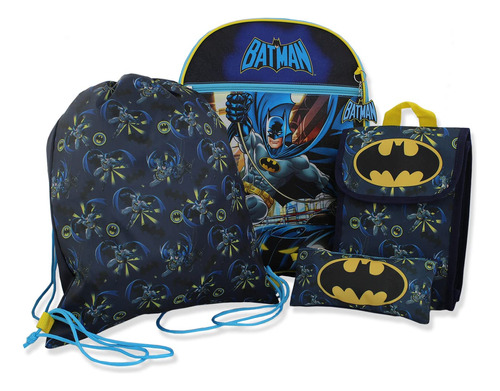 Dc Comics Batman Boys De 16  Mochila De 5 Piezas Set (de Tal