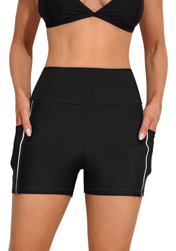 Pantalones Cortos De Baño Deportivos Para Mujer, Elásticos,