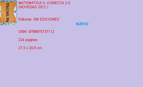 Matematica 3. Conecta 2.0 Editorial Sm