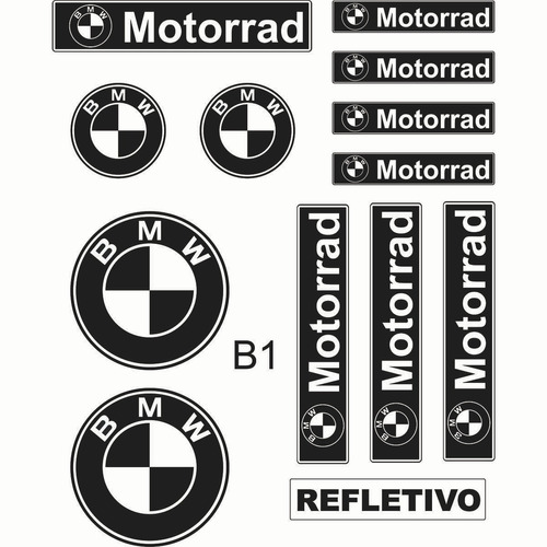 Kit Adesivos Moto Capacete Refletivo Bmw Motorsport