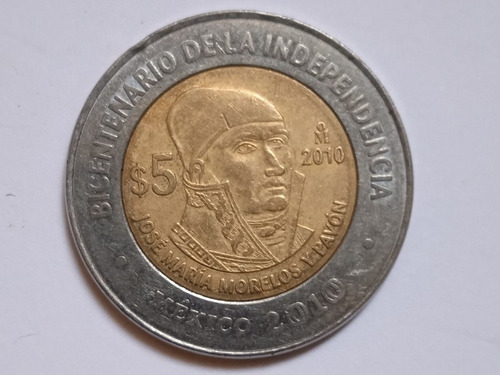 Moneda De $5 Pesos De José María Moreno Y Pavón Exelente 