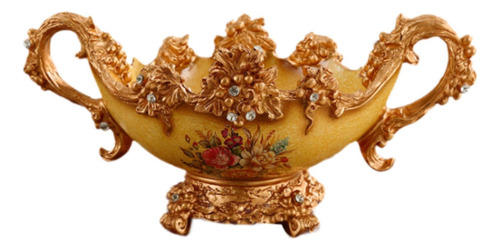 Plato Decorativo Para Frutas Con Pedestal, Plato Oro